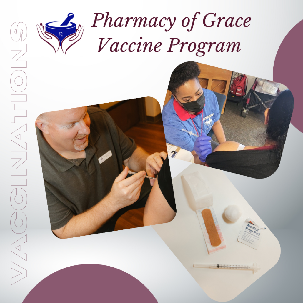 vaccine program: pharmacists giving immunization shots